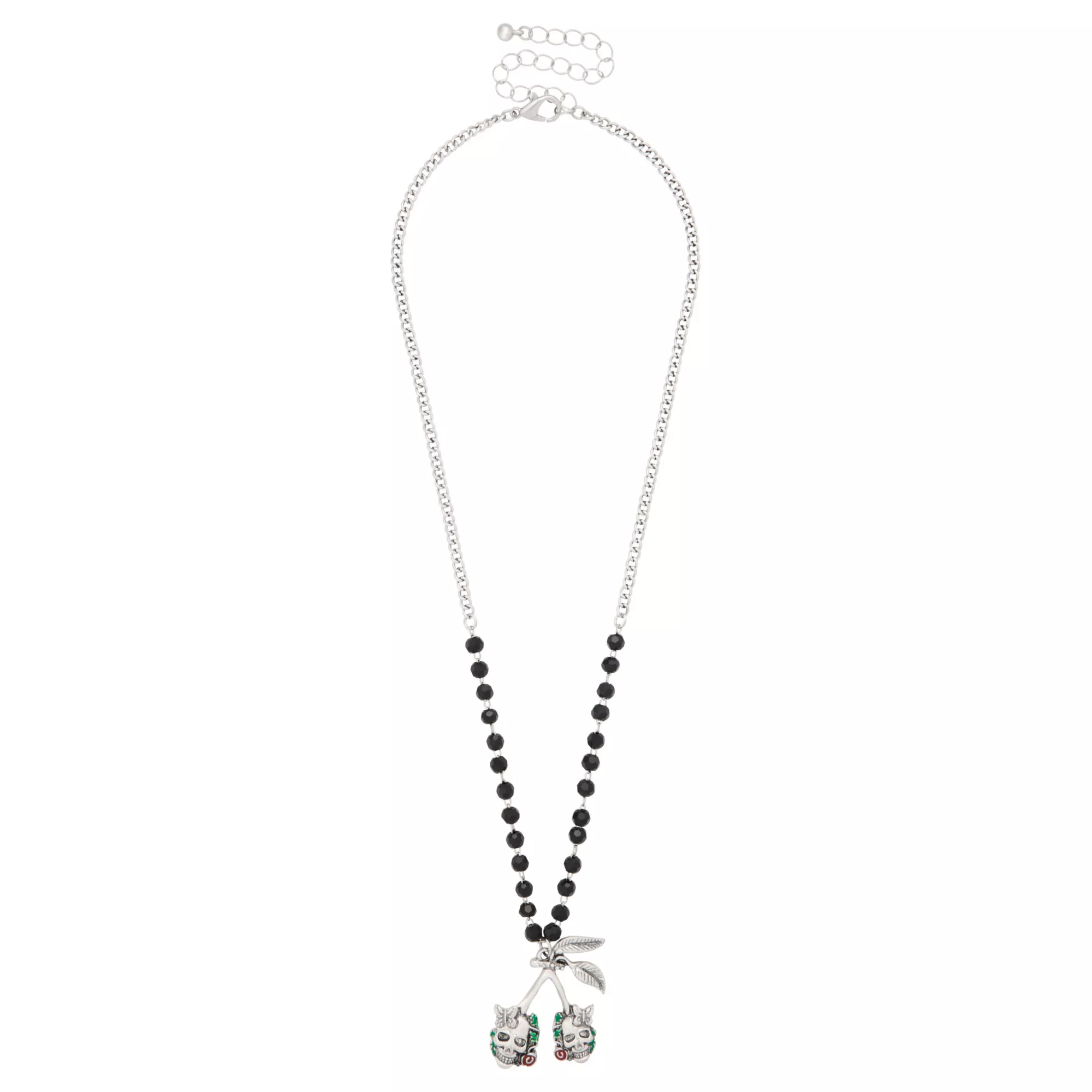 Cherry Skull Beaded Chain Necklace
