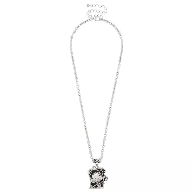 Skull and Roses Pendant Chain Necklace at Spencer's