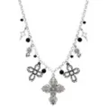 Cross and Flower Charm Necklace at Spencer's