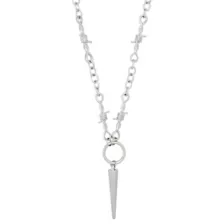 Spike Pendant Barbed Wire Chain Necklace at Spencer's