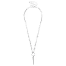 Spike Pendant Barbed Wire Chain Necklace at Spencer's