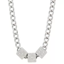 Three Dice Chain Necklace at Spencer's