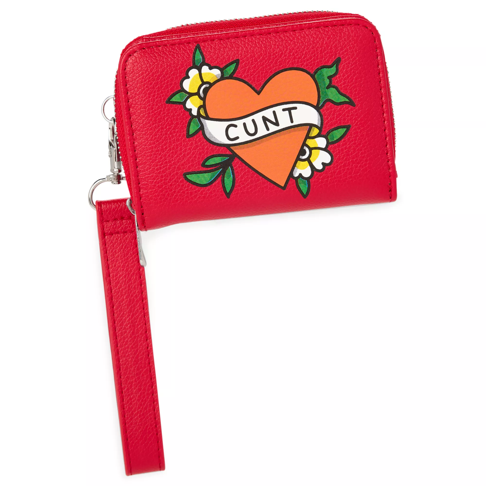 Cunt Heart Tattoo Zip Wallet at Spencer's
