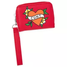Cunt Heart Tattoo Zip Wallet at Spencer's