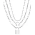 Multi-Pack Lock and Horseshoe Charm Silver-Tone Chain Necklaces - 3 Pack at Spencer's