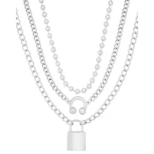 Multi-Pack Lock and Horseshoe Charm Silver-Tone Chain Necklaces - 3 Pack at Spencer's