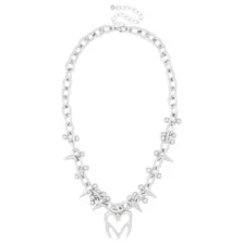 Spiked Heart Barbell Chain Necklace at Spencer's