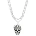 Spiked Skull 2-Row Chain Necklace at Spencer's