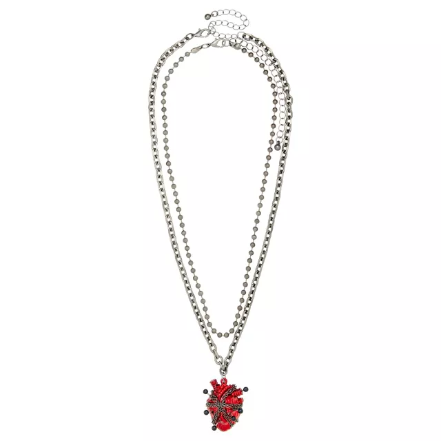 Multi-Pack Chained Anatomical Heart Necklaces - 2 Pack at Spencer's