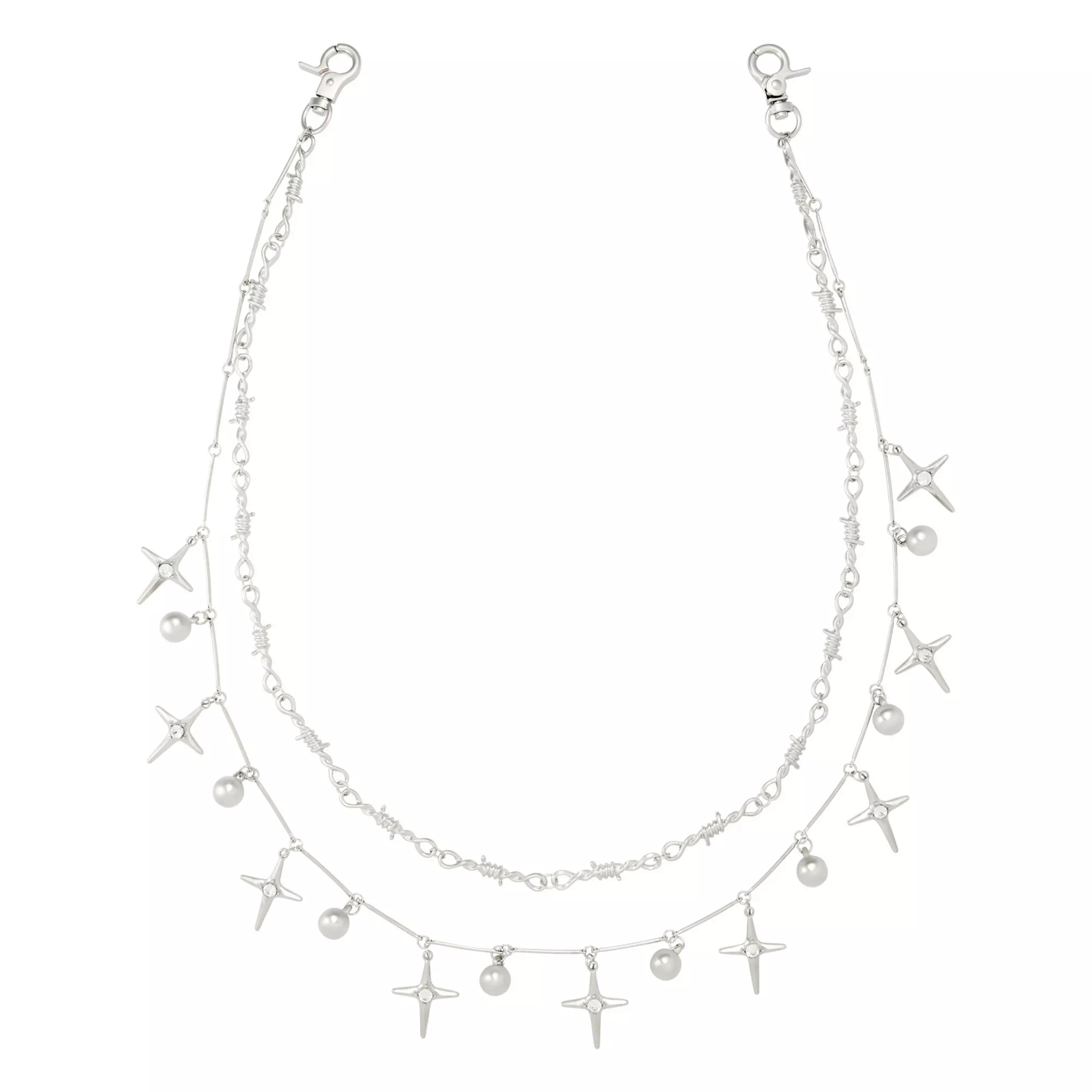 2-Row Celestial Barbed Wire Wallet Chain at Spencer's