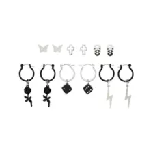 Multi-Pack Dice Cross Skull Earrings - 6 Pair at Spencer's