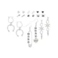 Multi-Pack Horseshoe Spike Safety Pin Earrings - 9 Pair at Spencer's
