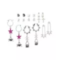 Multi-Pack Pin and Lock Earrings - 9 Pair at Spencer's