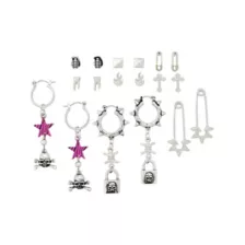 Multi-Pack Pin and Lock Earrings - 9 Pair at Spencer's