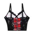 Red Plaid Lace-Up Corset Top at Spencer's