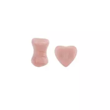 Pink Heart Mahogany Stone Plugs at Spencer's