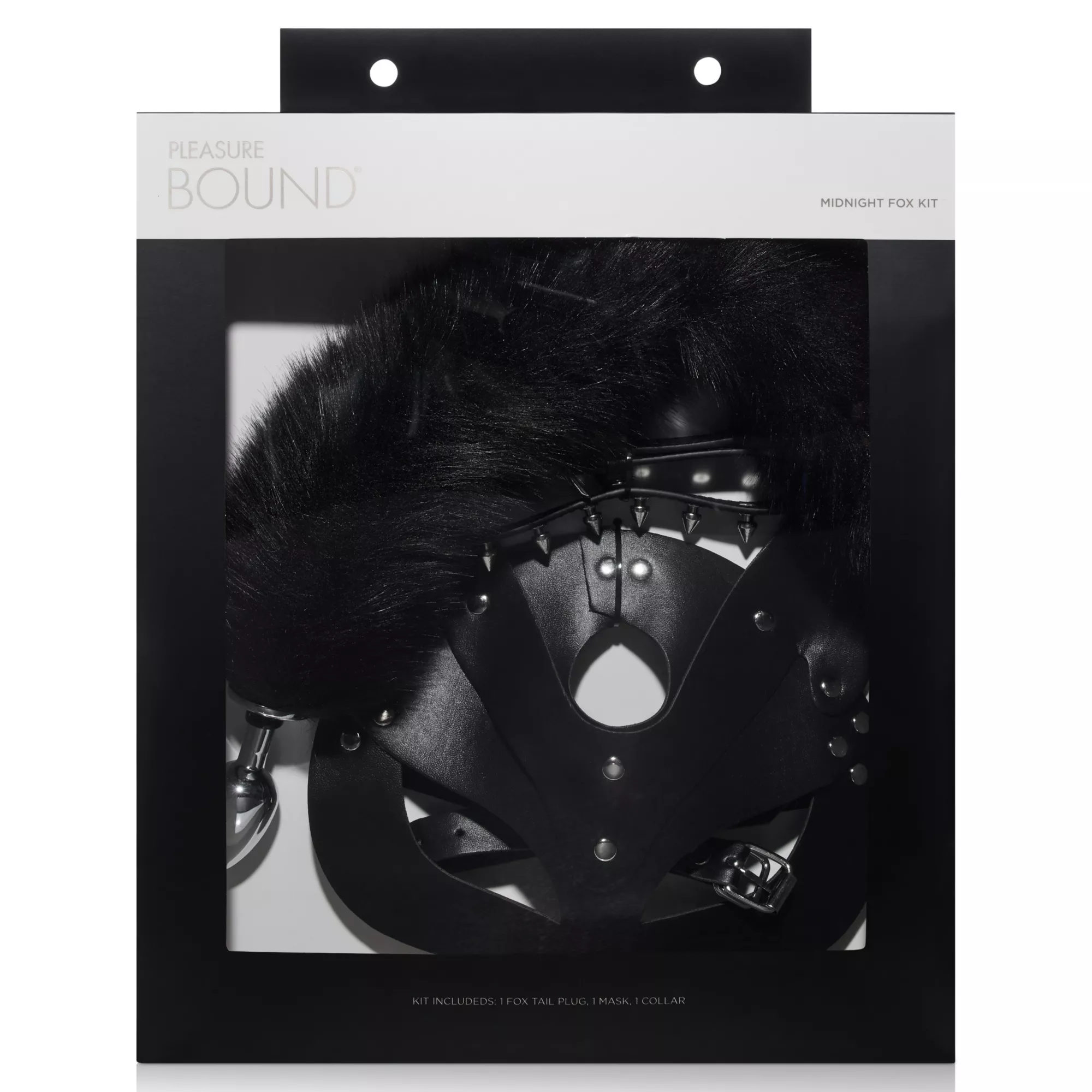 Black Faux-Leather Midnight Fox Kit - Pleasure Bound at Spencer's