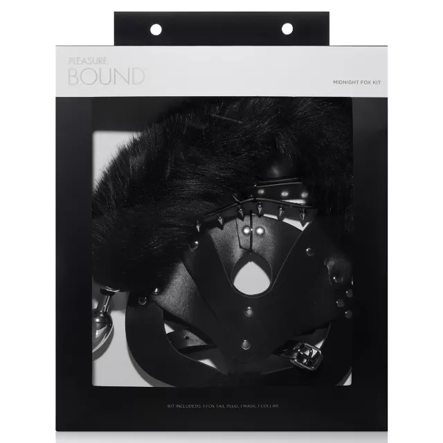 Black Faux-Leather Midnight Fox Kit - Pleasure Bound at Spencer's