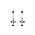 Black and Red Cross Dangle Huggie Hoop Earrings - 18 Gauge at Spencer's