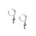 Black and Red Cross Dangle Huggie Hoop Earrings - 18 Gauge at Spencer's