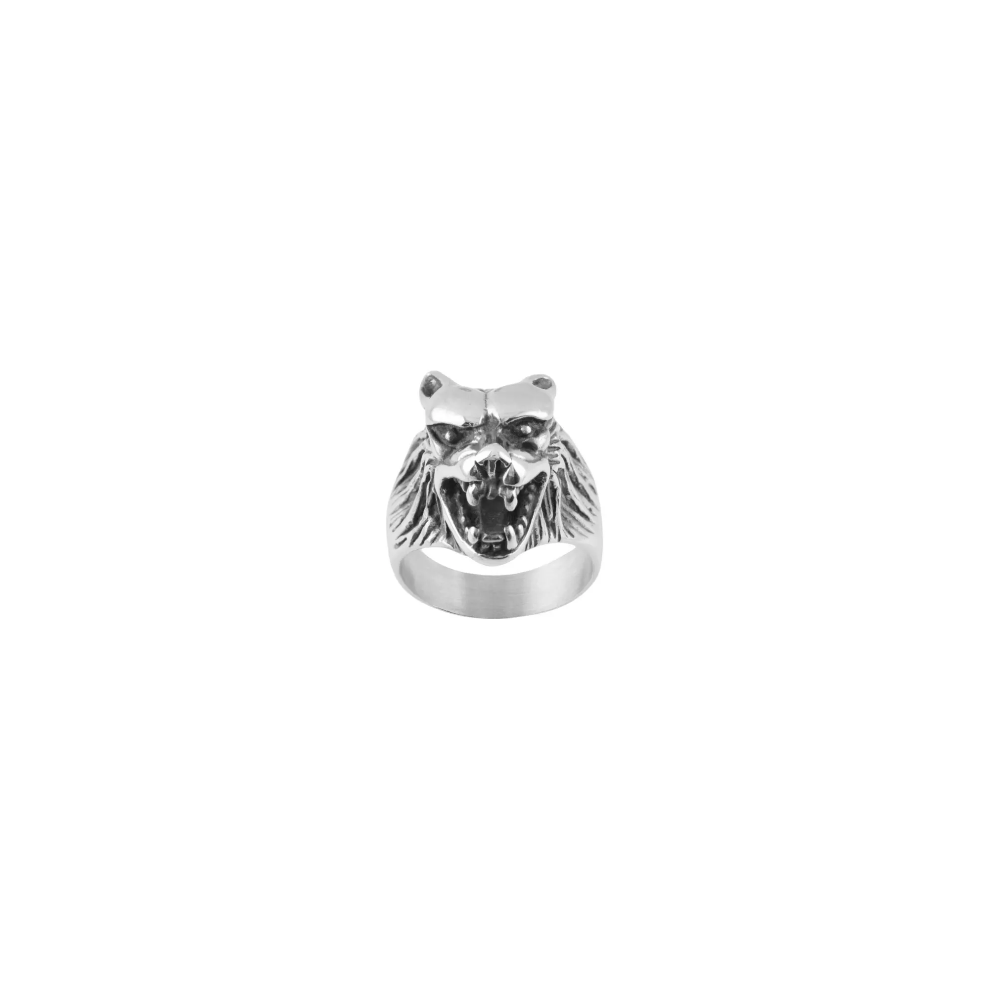 Silvertone Mad Dog Biker Ring