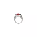 Red Stone Claws Silver-Tone Ring at Spencer's