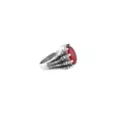 Red Stone Claws Silver-Tone Ring at Spencer's
