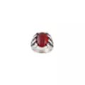 Red Stone Claws Silver-Tone Ring at Spencer's