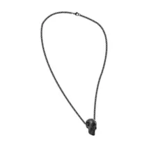 Black Skull and Chain Link Necklace at Spencer's