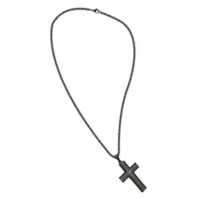 Black Cross Thick Chain Necklace at Spencer's