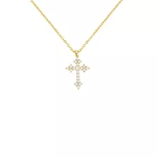 Clear CZ Gold-Tone Cross Necklace at Spencer's