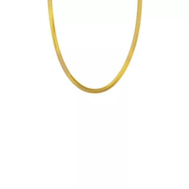 Gold-Tone Herringbone Chain Necklace at Spencer's