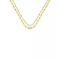 2 Row Gold-Tone Paper Clip Link Chain Necklace at Spencer's