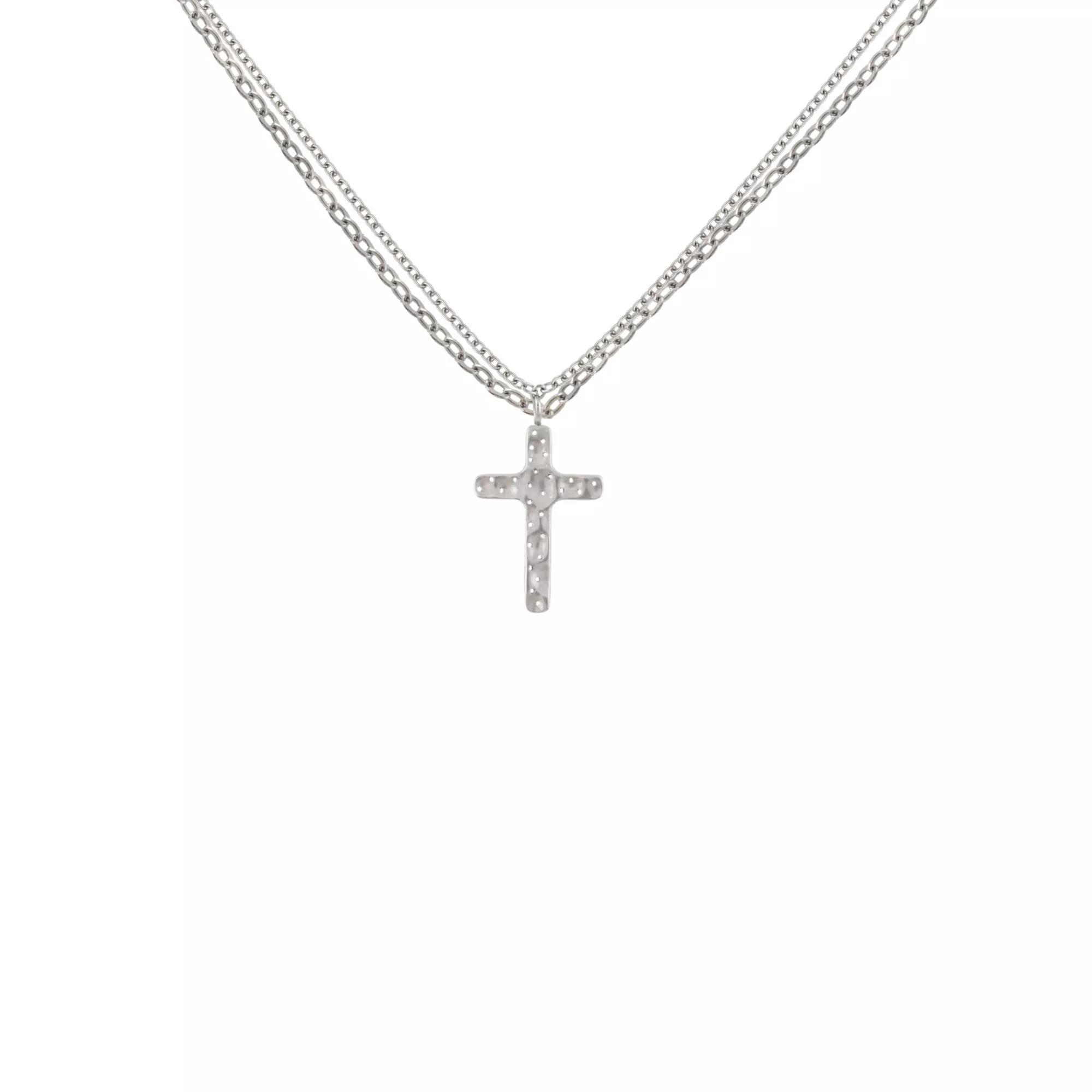 2-Row Cross Chain Necklace at Spencer's