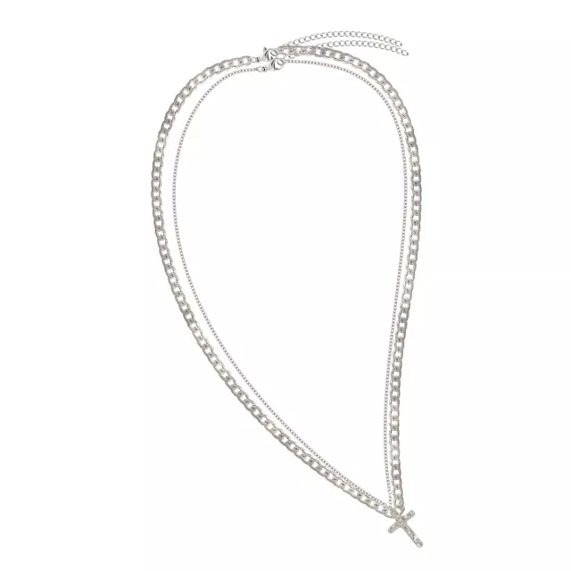 2-Row Cross Chain Necklace at Spencer's