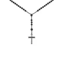 Black Cross Rosary Chain Necklace at Spencer's