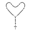 Black Cross Rosary Chain Necklace at Spencer's