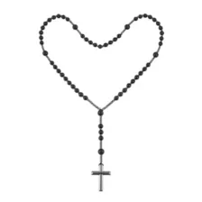 Black Cross Rosary Chain Necklace at Spencer's