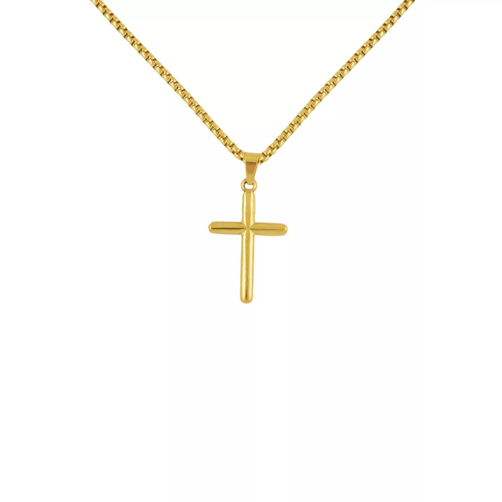 Gold-Tone Cross Pendant Chain Necklace at Spencer's