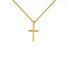 Gold-Tone Cross Pendant Chain Necklace at Spencer's