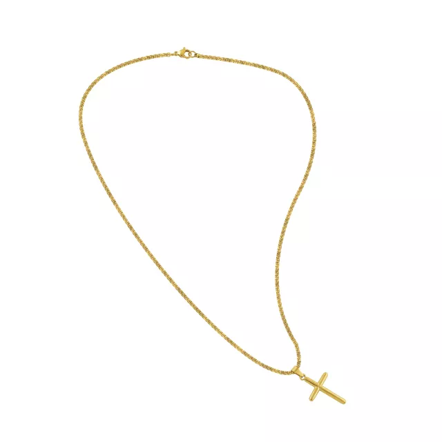 Gold-Tone Cross Pendant Chain Necklace at Spencer's