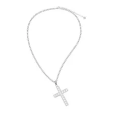 CZ Cross Chain Necklace at Spencer's