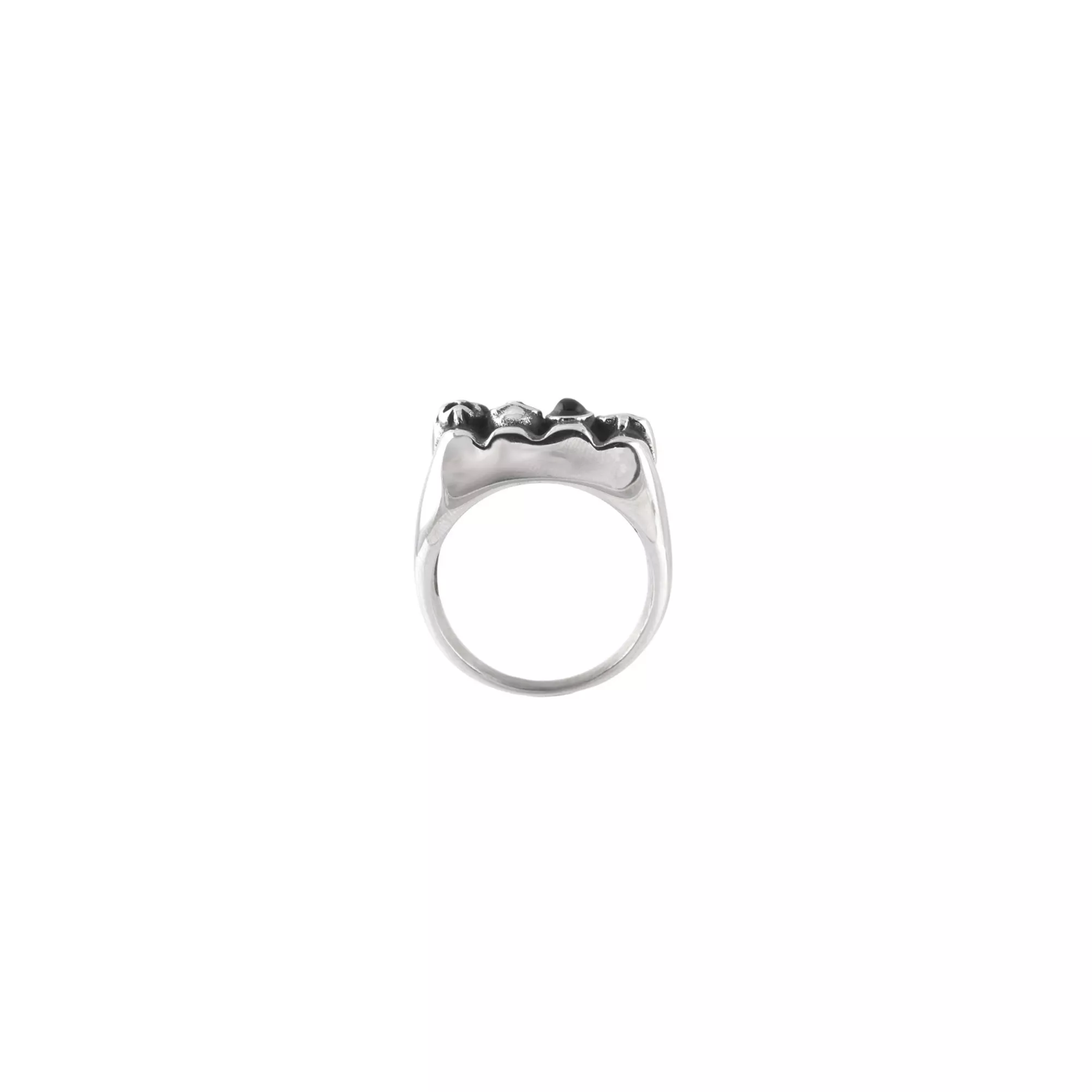 Silvertone Biker Closed Fist Ring at Spencer's