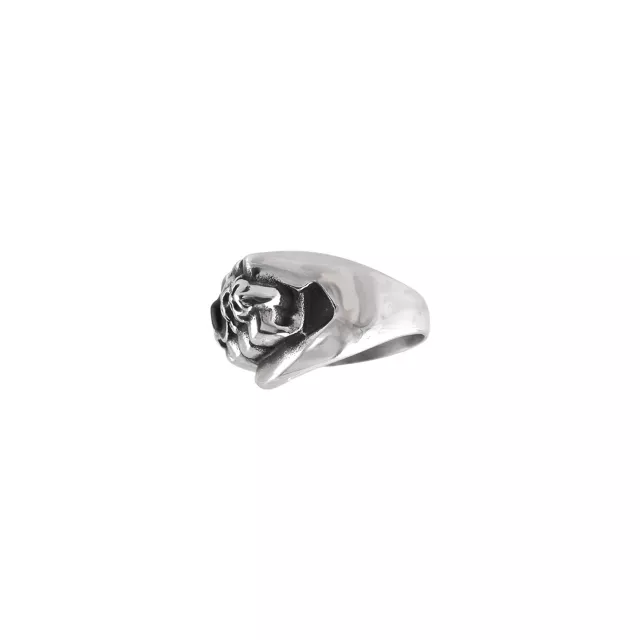 Silvertone Biker Closed Fist Ring at Spencer's