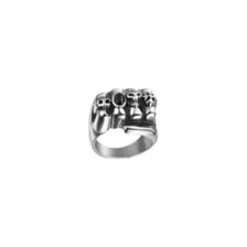 Silvertone Biker Closed Fist Ring at Spencer's