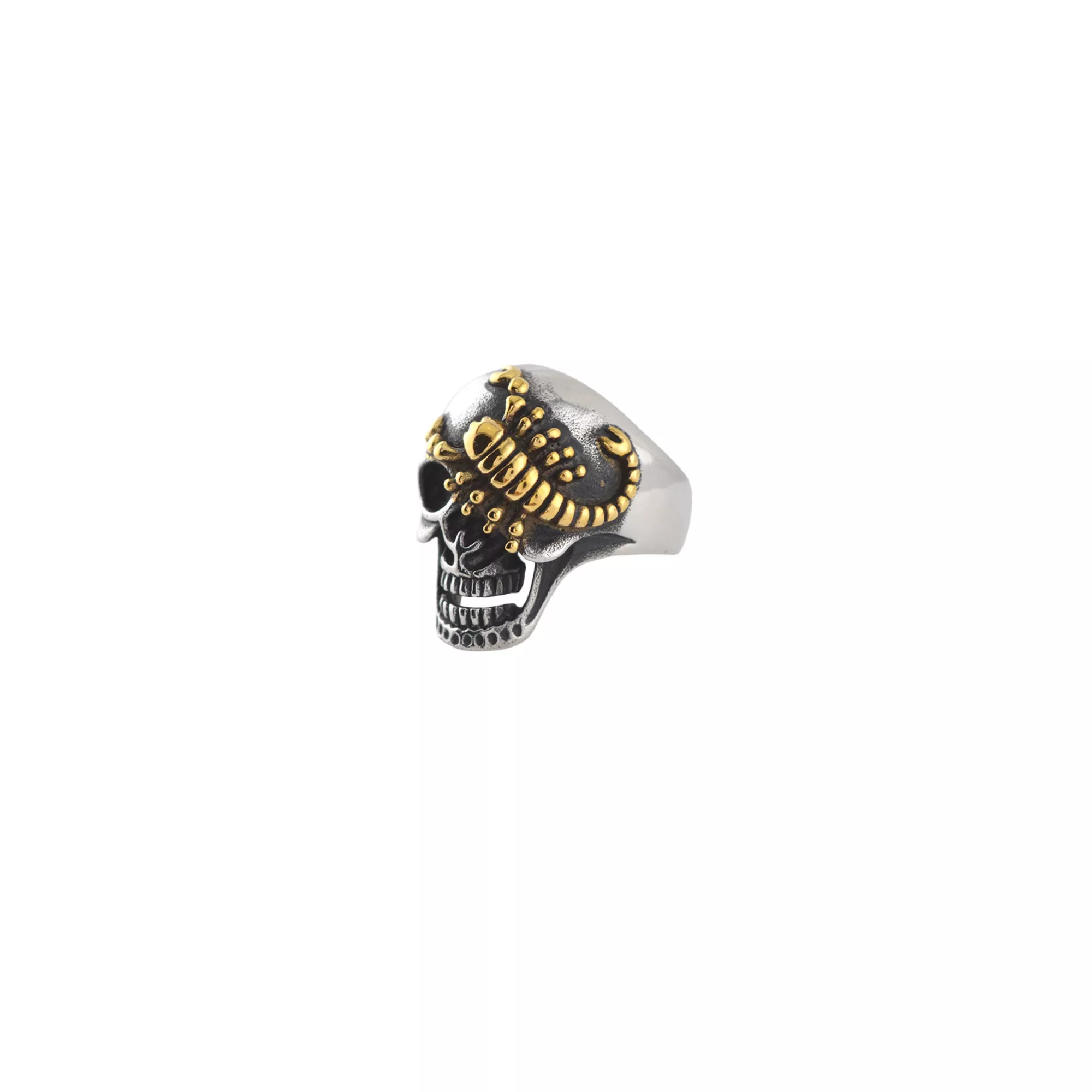 Scorpion Skull Silver-Tone Ring at Spencer's