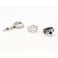 Multi-Pack Black CZ Cross Heart Black and Silver-Tone Dangle Huggie Hoops 3 Pack - 18 Gauge at Spencer's