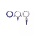 Multi-Pack Purple Spiked Huggie Hoop Earrings 3 Pack - 18 Gauge at Spencer's