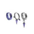 Multi-Pack Purple Spiked Huggie Hoop Earrings 3 Pack - 18 Gauge at Spencer's