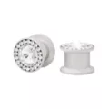 Clear CZ Halo Silver-Plated Screw Plugs at Spencer's